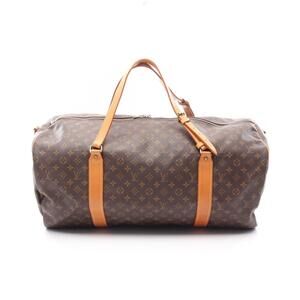 Louis Vuitton Sac Polochon Monogram Boston Bag canvas leather brown